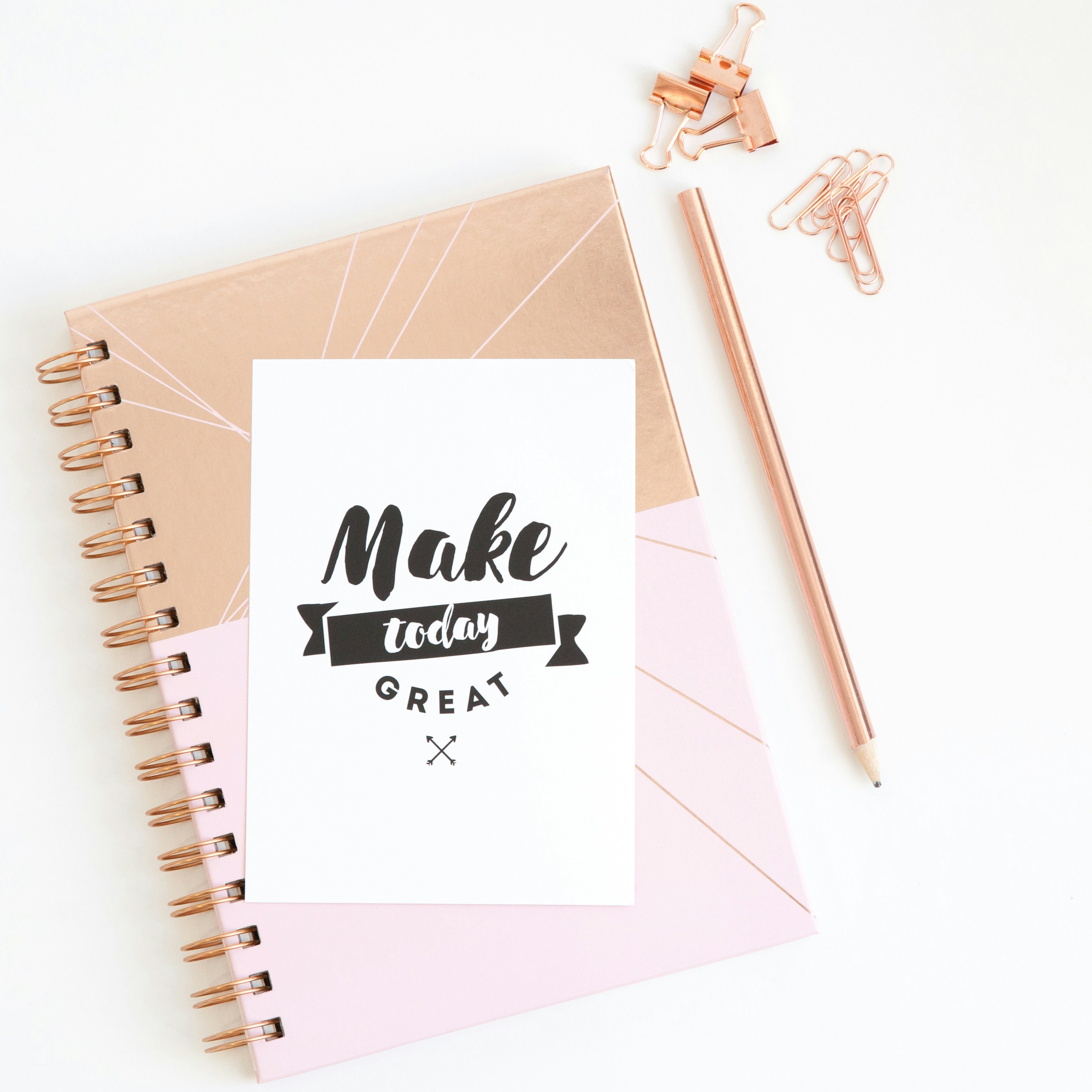 Cuaderno con frase